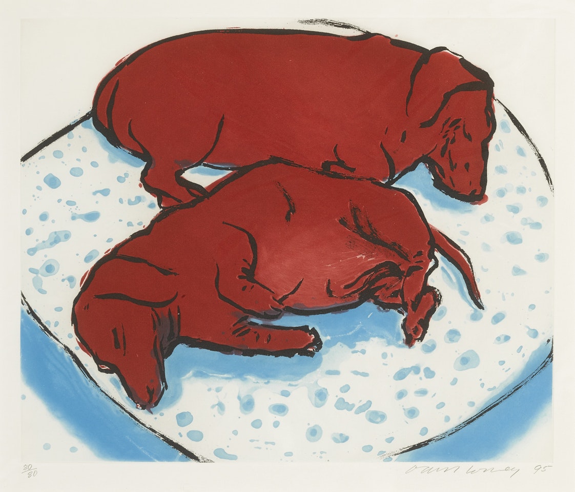 HORIZONTAL DOGS (M.C.A.T. 346) by David Hockney