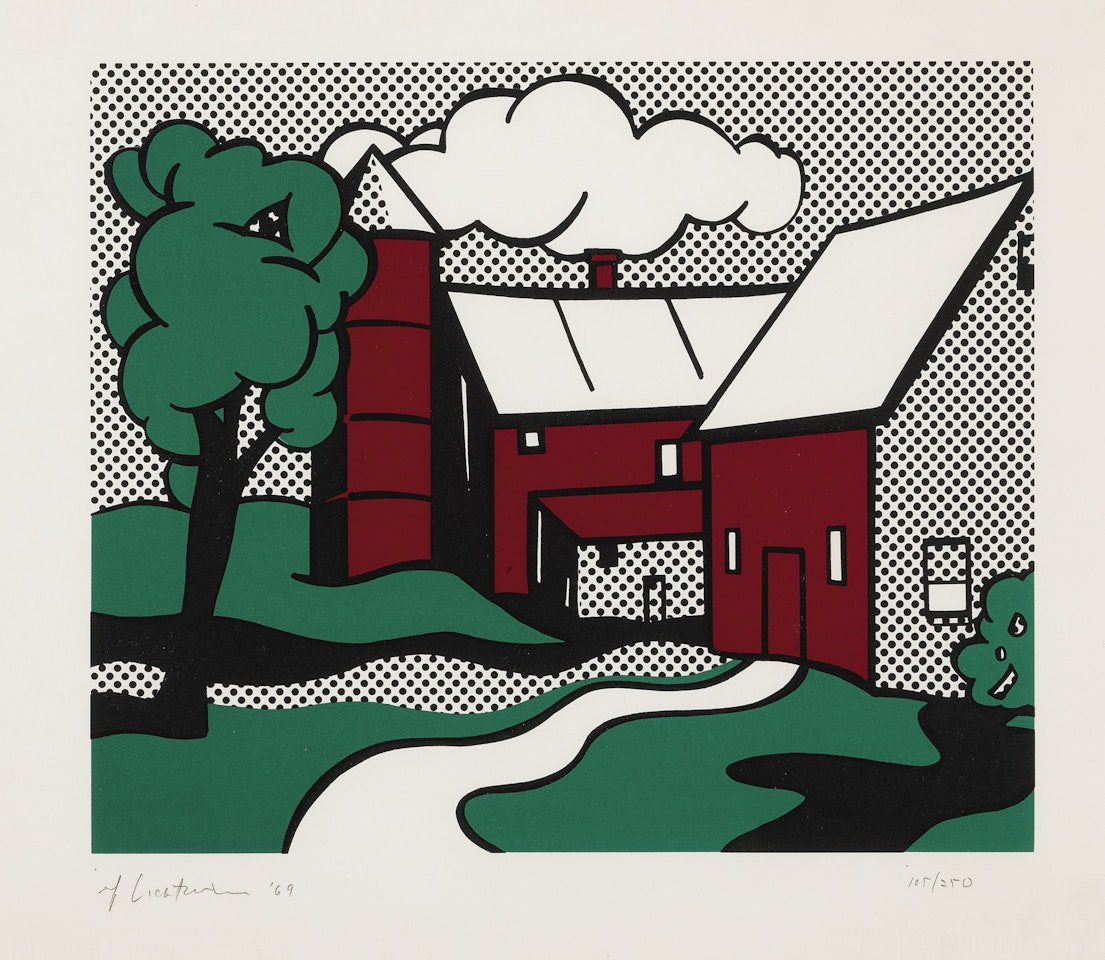 RED BARN (C. 89) by Roy Lichtenstein