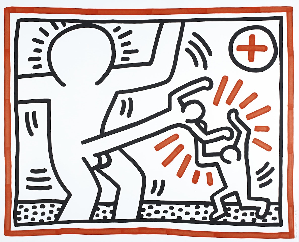 THREE LITHOGRAPHS (LITTMANN PP. 38-41) by Keith Haring