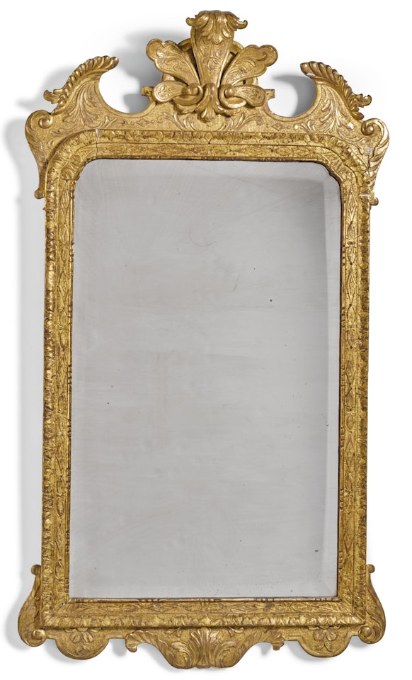A George I carved giltwood and gilt-gesso mirror by Anonymous