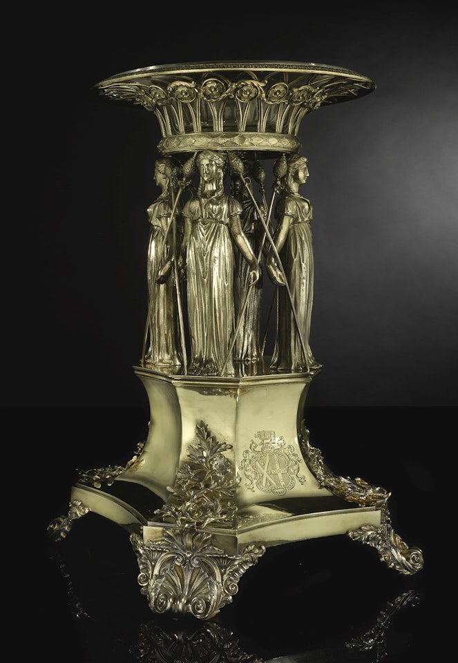 A George III silver-gilt centrepiece, Paul Storr of Storr & Co for Rundell, Bridge & Rundell by Anonymous