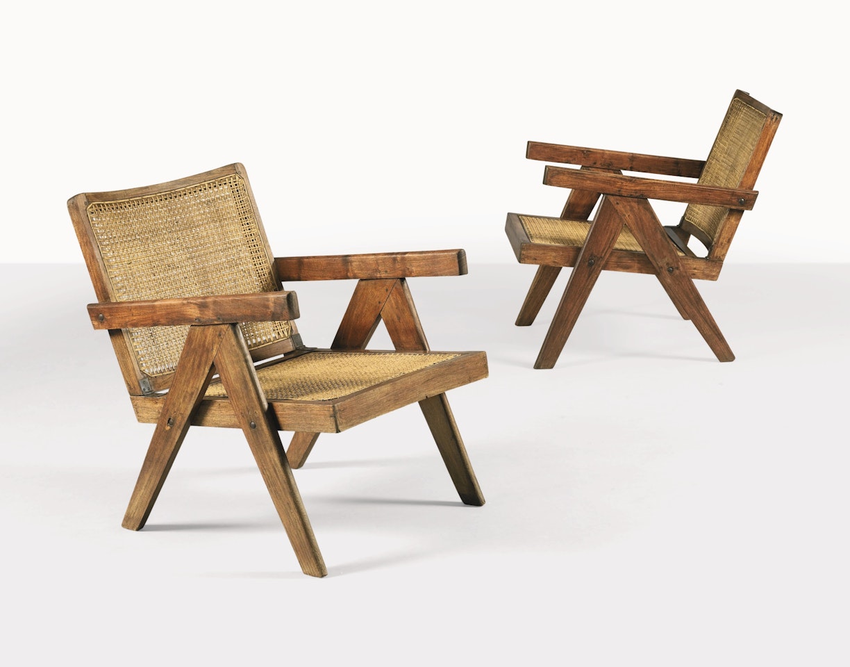 PAIR OF CAMPING EASY ARMCHAIRS, MODEL PJ-SI-29-C by Pierre Jeanneret