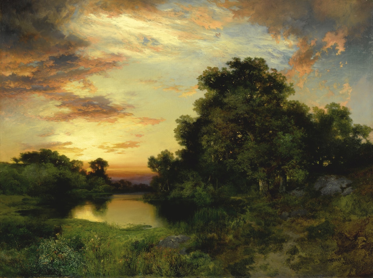 SUNSET ON LONG ISLAND by Thomas Moran
