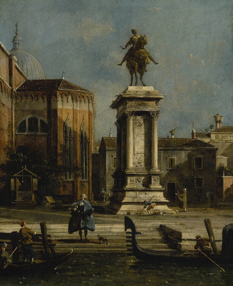 VENICE, A VIEW OF THE EQUESTRIAN MONUMENT TO BARTOLOMEO COLLEONI AND THE CHURCH OF SANTI GIOVANNI E PAOLO by Canaletto