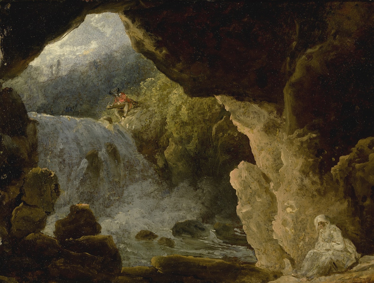 THE CAVE OF NEPTUNE AT TIVOLI by French School