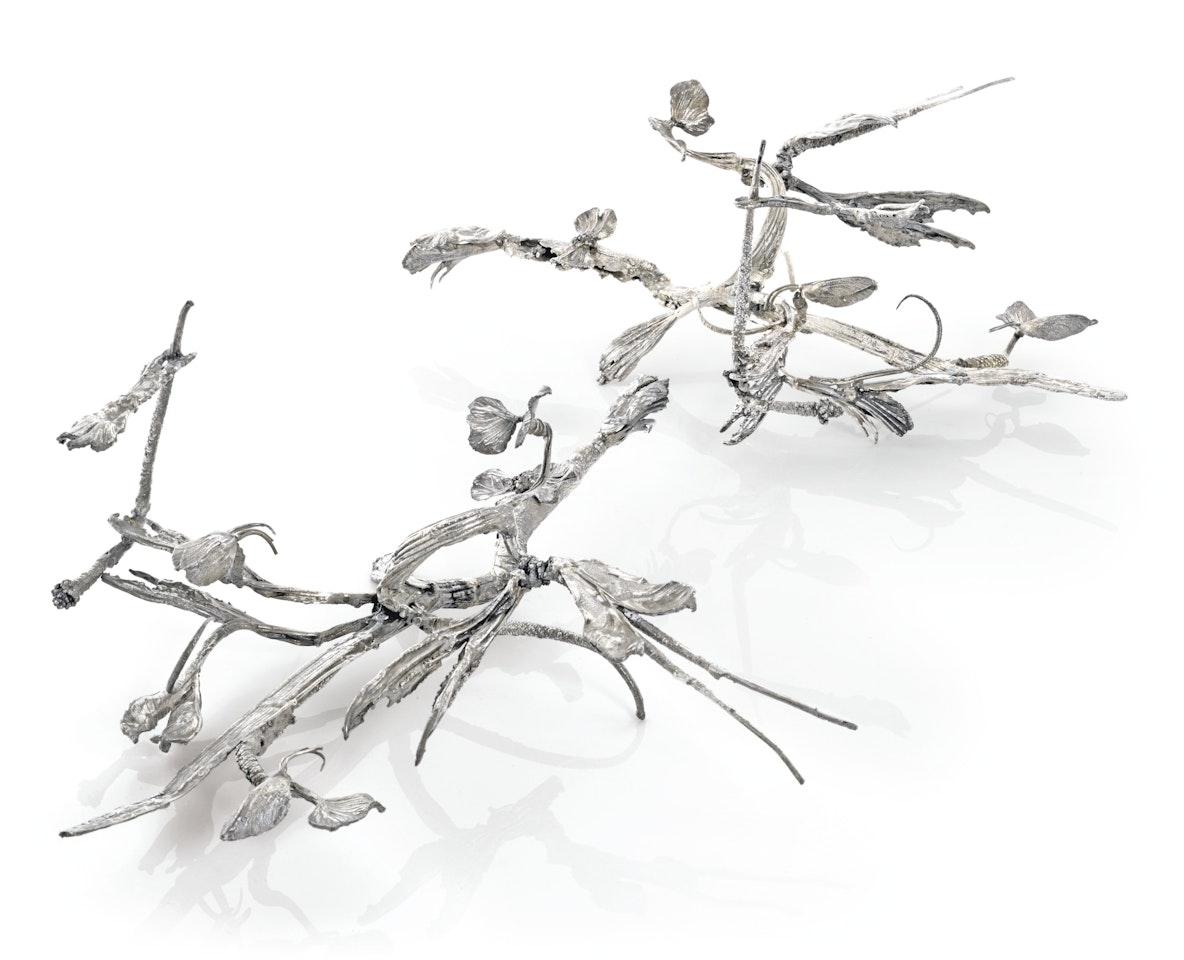 PAIR OF SILVER CENTREPIECES by Claude Lalanne