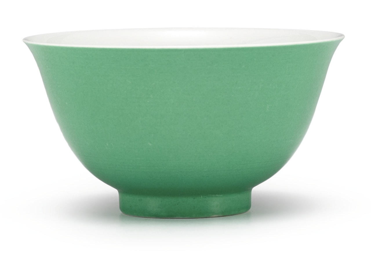 A GREEN-ENAMELLED BOWL by Anonymous