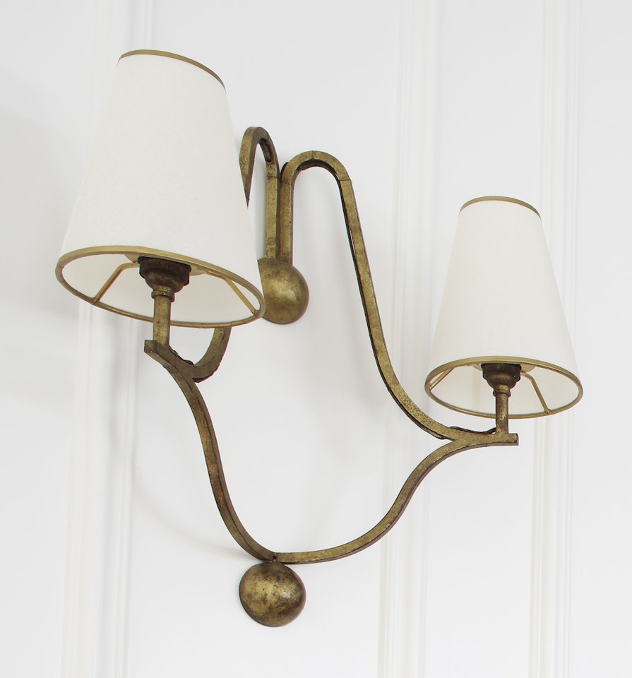 PAIR OF TWO-LIGHT "JACQUES" WALL SCONCES by Jean Royere