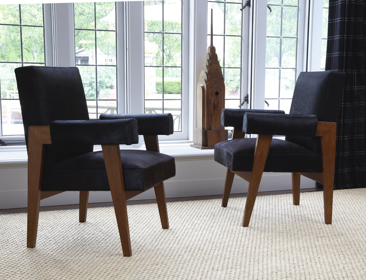 PAIR OF "ADVOCATE" ARMCHAIRS FOR THE HIGH COURT, CHANDIGARH, INDIA by Le Corbusier & Pierre Jeanneret