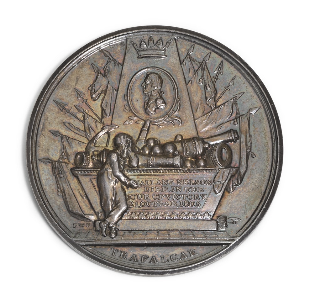 Nelson memorial medal in silver, P Wyon by Anonymous