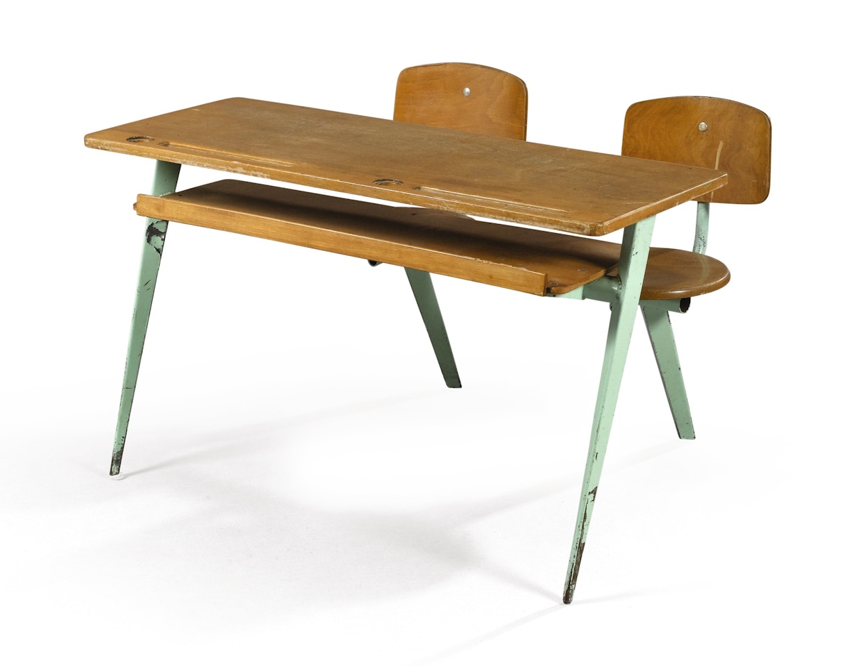 TWO SEATER SCHOOL DESK, N. 850 by Jean Prouvé