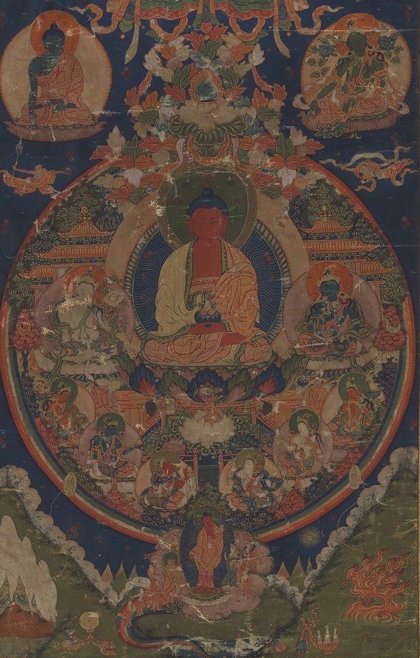 A THANGKA DEPICTING AMITABHA IN SUKHAVATI
 by Anonymous