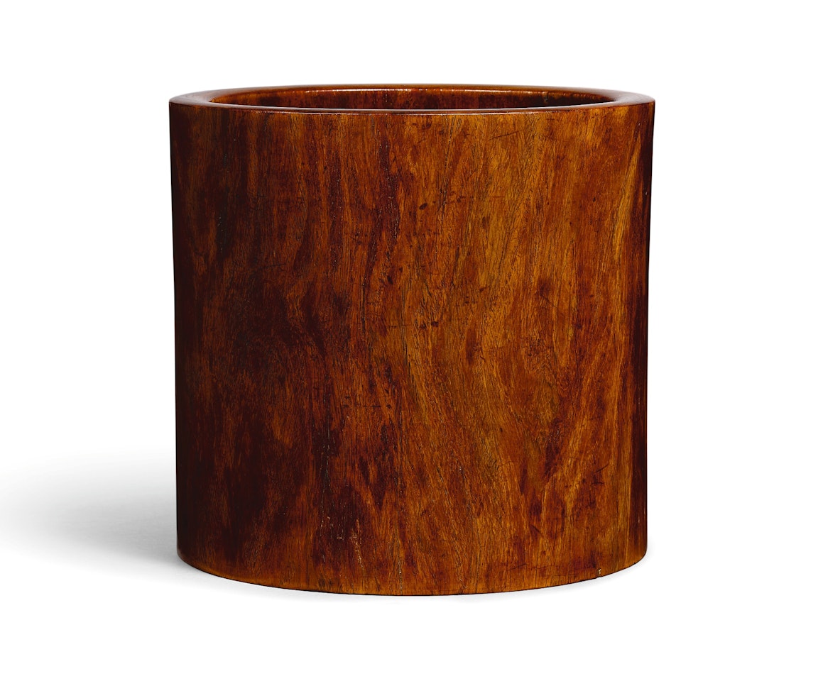 A LARGE HUANGHUALI BRUSHPOT by Anonymous