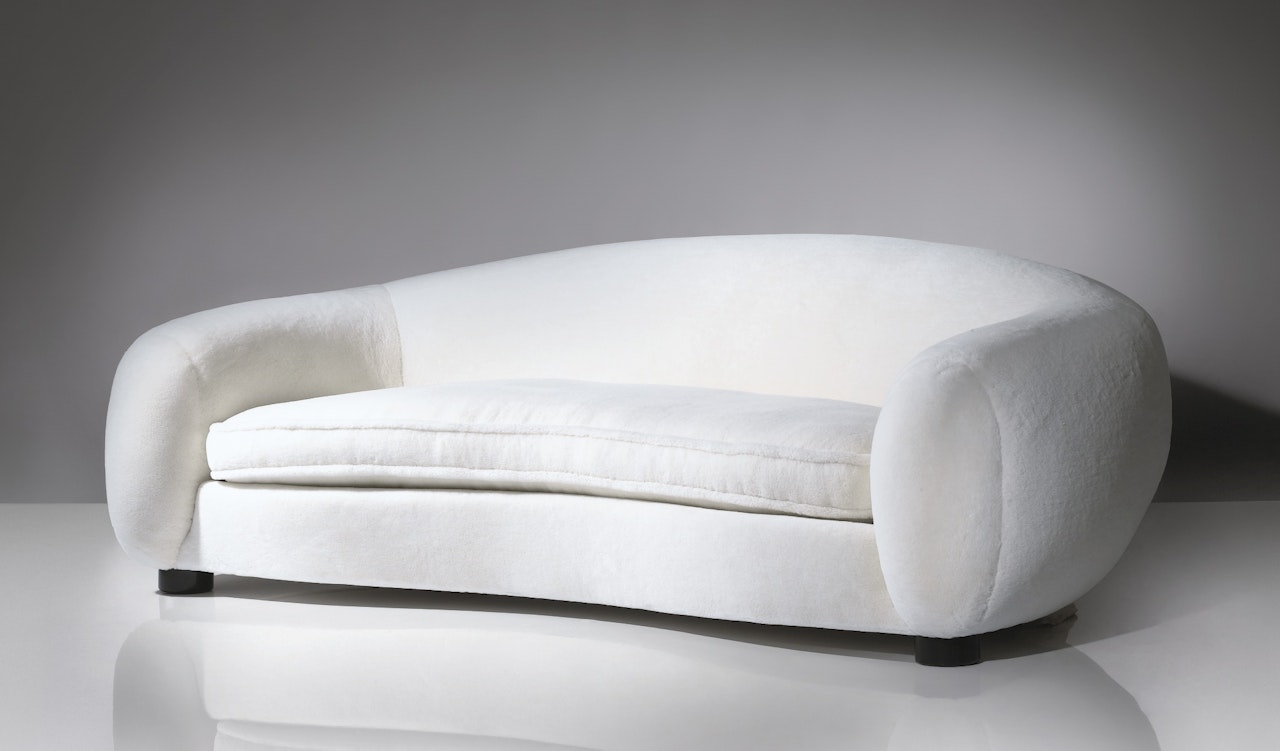 "OURS POLAIRE" SOFA FROM THE DUMONT RESIDENCE, FRANCE by Jean Royere