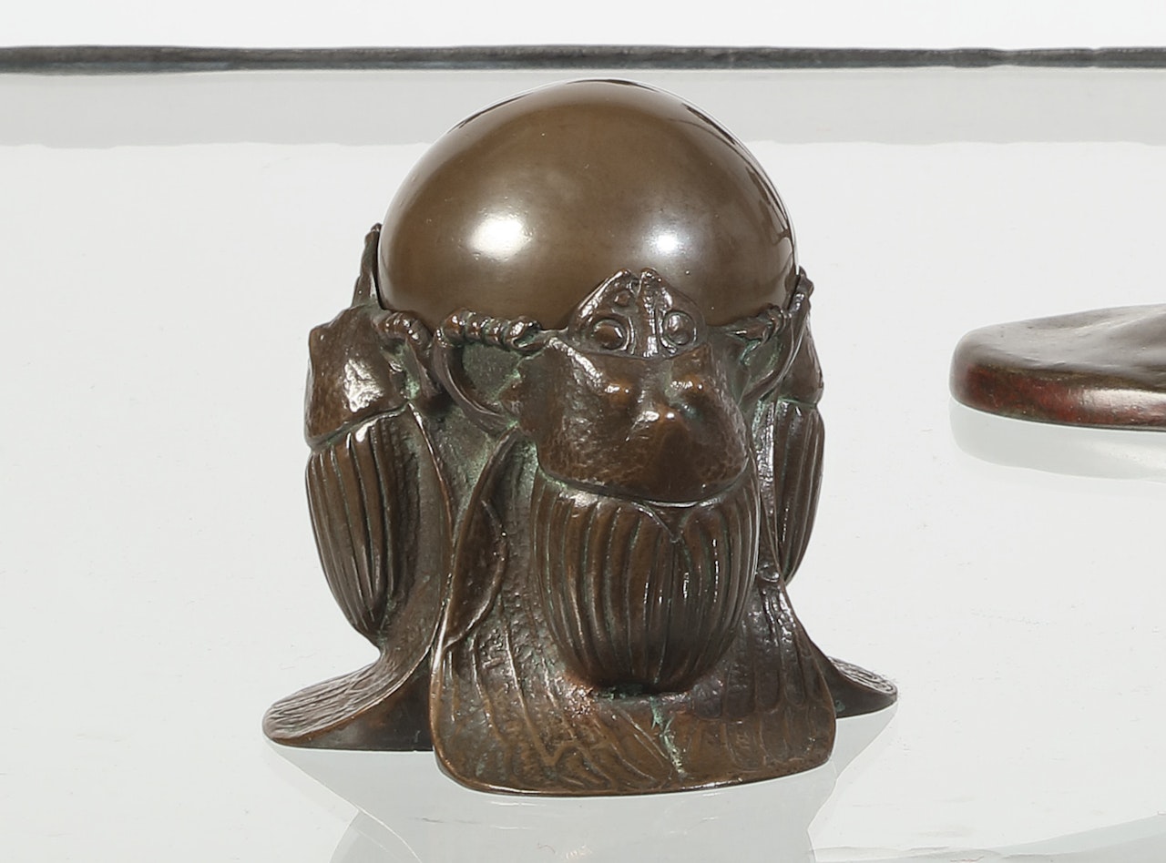 "THREE SCARABS" INKSTAND by Tiffany Studios