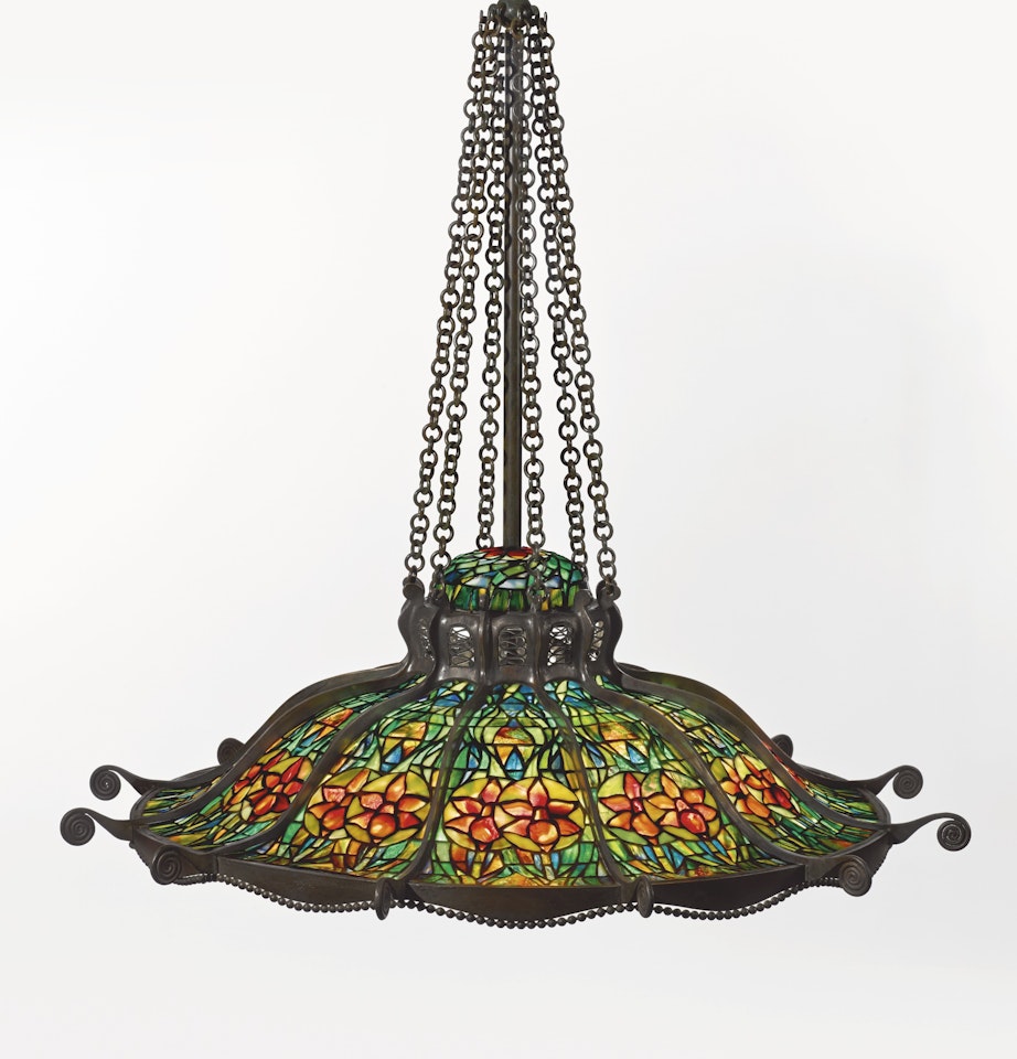 AN IMPORTANT AND RARE "DAFFODIL" CHANDELIER by Tiffany Studios