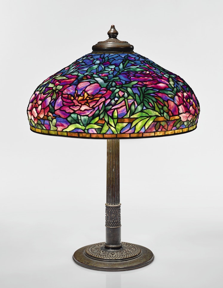 AN IMPORTANT "ELABORATE PEONY" TABLE LAMP by Tiffany Studios