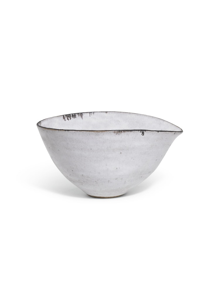 LARGE BOWL WITH FLARING LIP by Lucie Rie