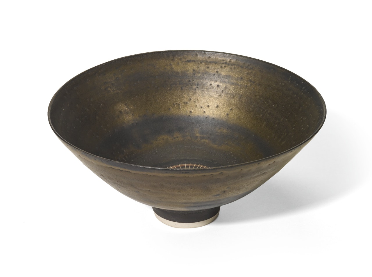 BRONZED BOWL by Lucie Rie