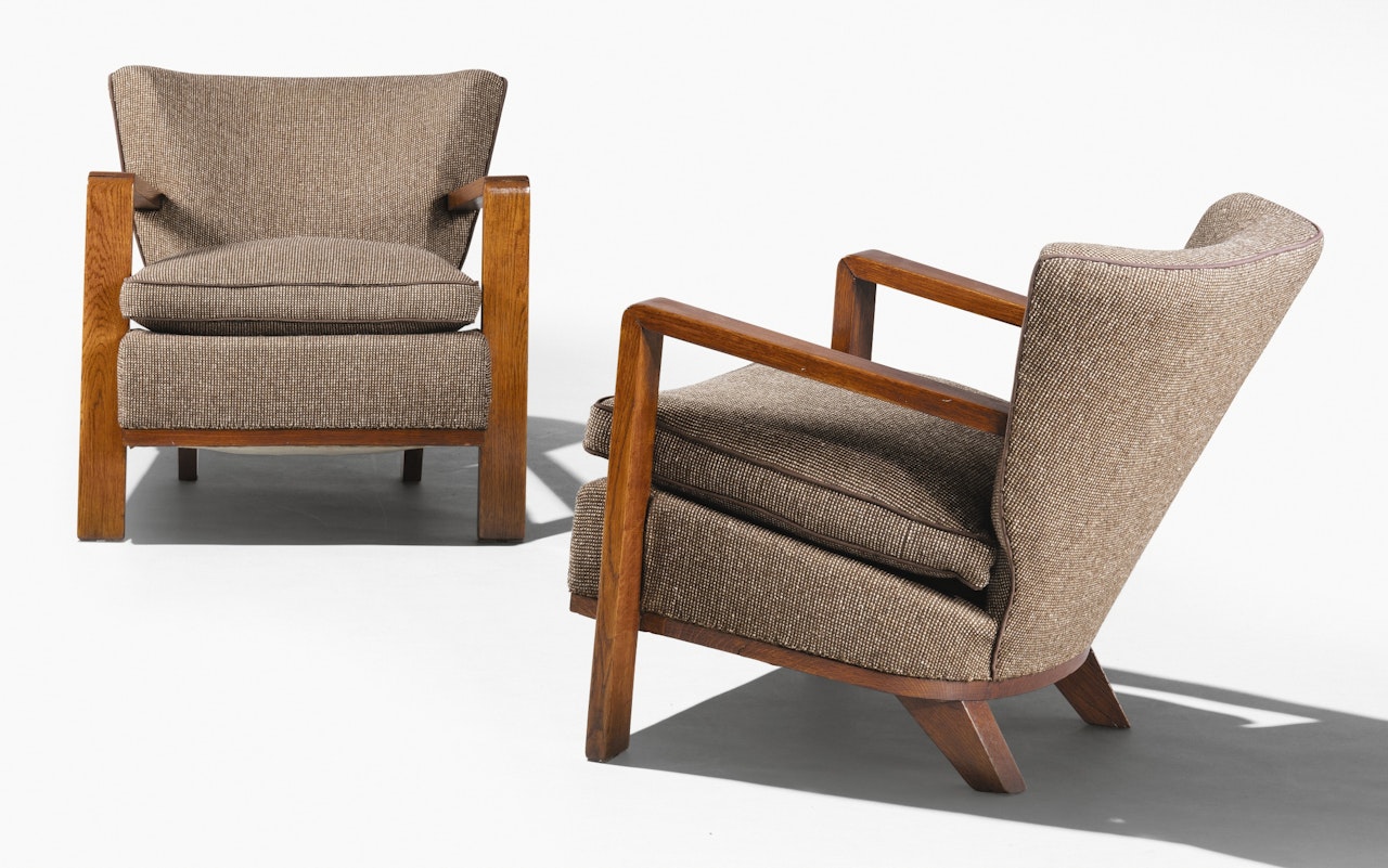 PAIR OF ECUSSON ARMCHAIRS by Jean Royere