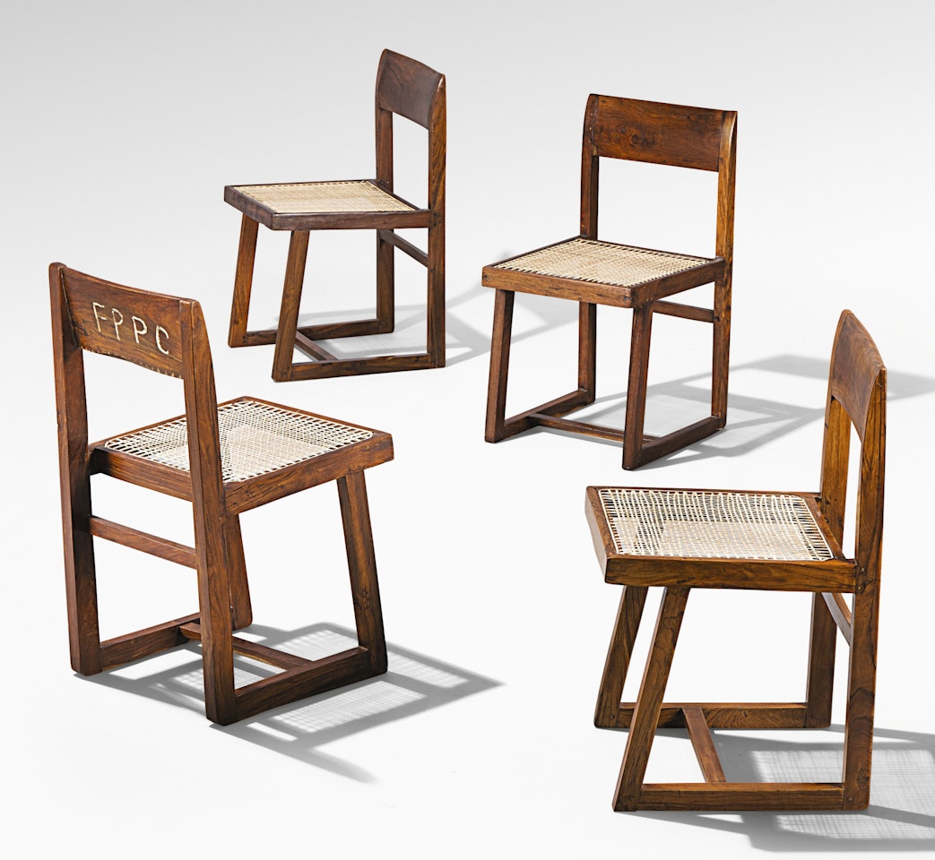 SET OF FOUR PJ-SI-54-A CHAIRS by Pierre Jeanneret