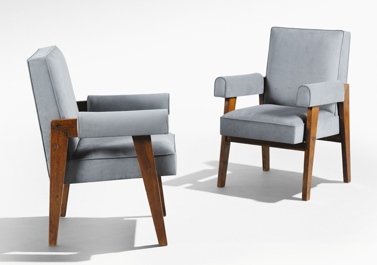 PAIR OF LC/PJ-SI-41-A ALSO CALLED ADVOCATE AND PRESS ARMCHAIRS by Le Corbusier & Pierre Jeanneret