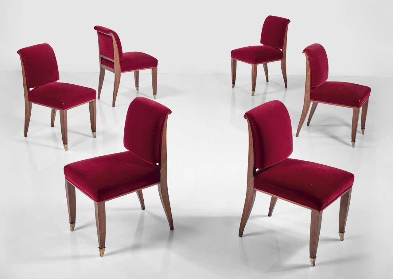 SIX "DROUANT" SIDE CHAIRS, MODEL NO. 68AR AND 1NR by Emile-Jacques Ruhlmann
