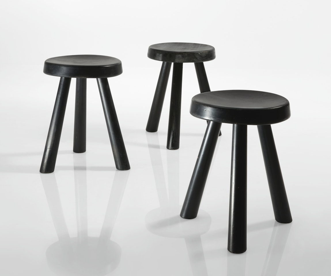 SET OF THREE STOOLS by Charlotte Perriand