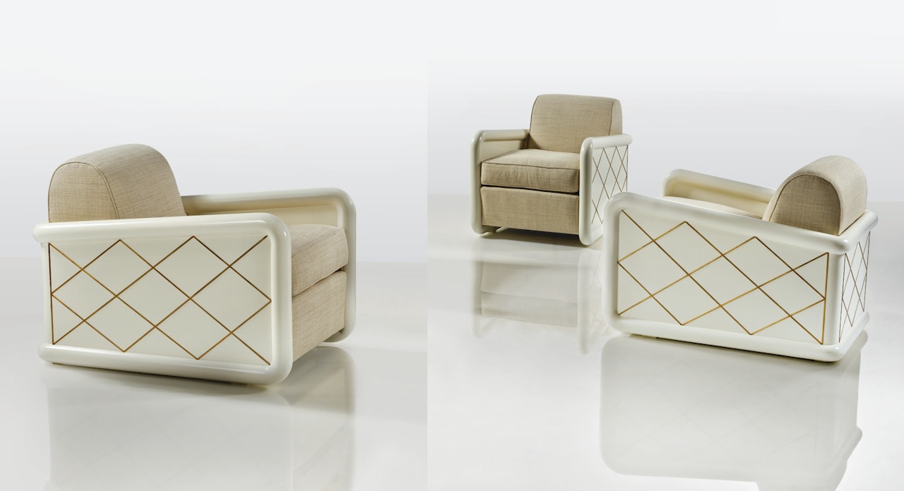 SET OF THREE "CROISILLON" ARMCHAIRS by Jean Royere