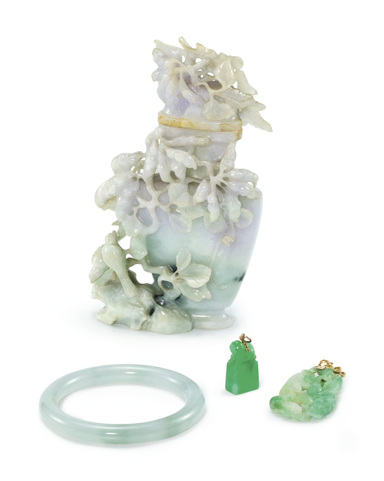FOUR JADEITE CARVINGS by Anonymous