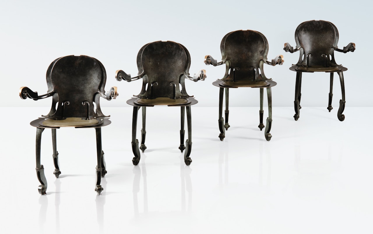 FOUR&nbsp;CELLO ARMCHAIRS by Arman