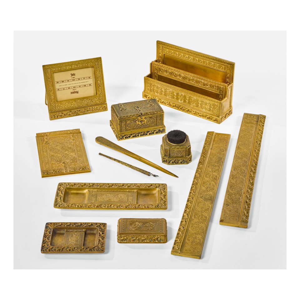 TWELVE-PIECE "VENETIAN" DESK SET by Tiffany Studios