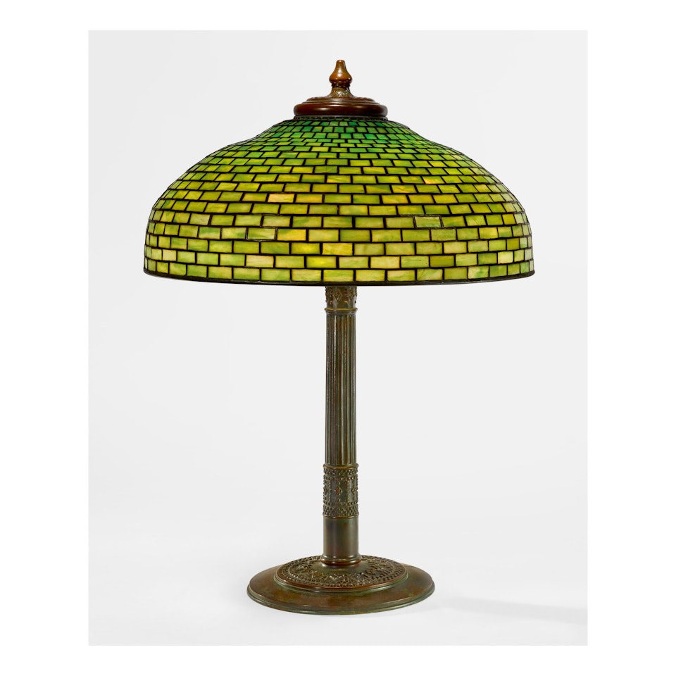"GEOMETRIC" TABLE LAMP by Tiffany Studios