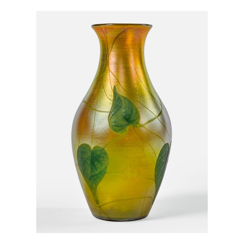 "LEAF AND VINE" CARVED CAMEO VASE by Tiffany Studios