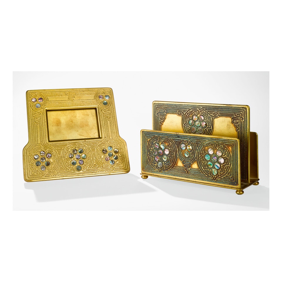 TWO "ABALONE" DESK SET ARTICLES by Tiffany Studios