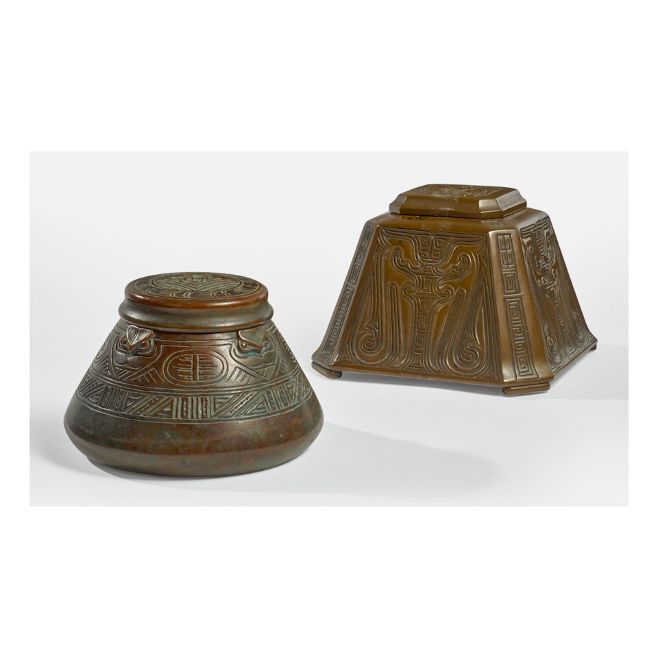 TWO INKSTANDS by Tiffany Studios