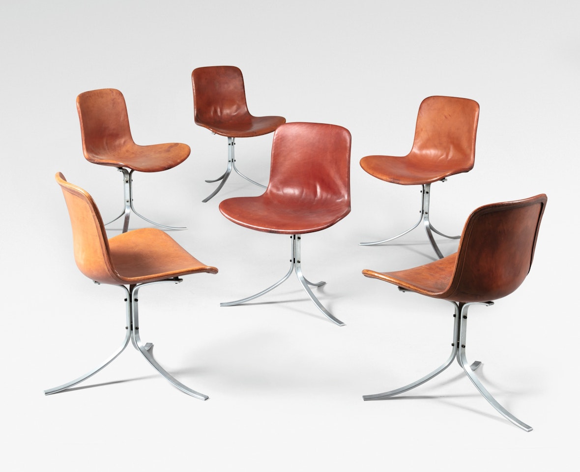 SET OF SIX PK9 CHAIRS by Poul Kjaerholm