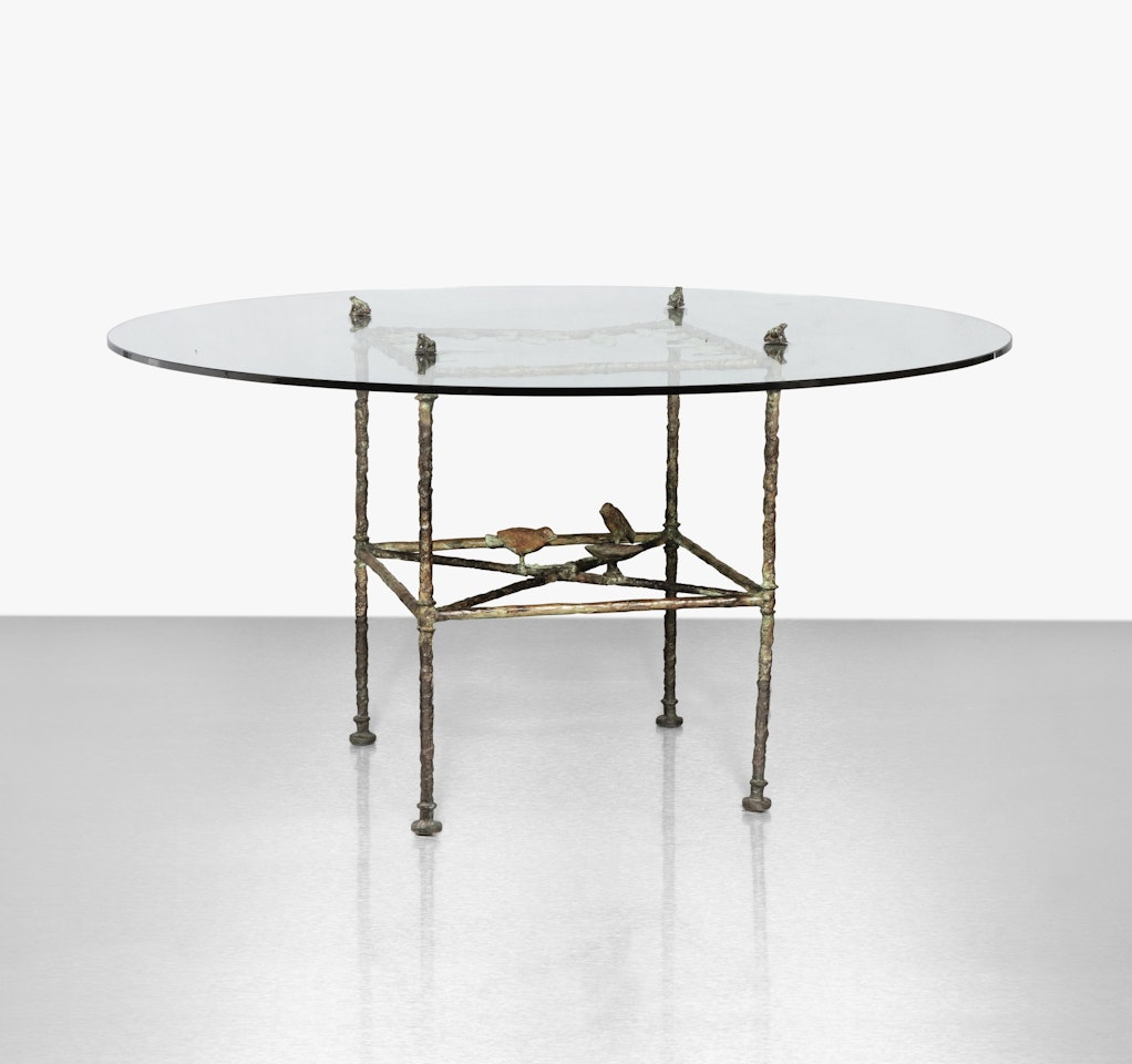 TABLE FEUILLES AUX OISEAUX ET AUX GRENOUILLES by Diego Giacometti