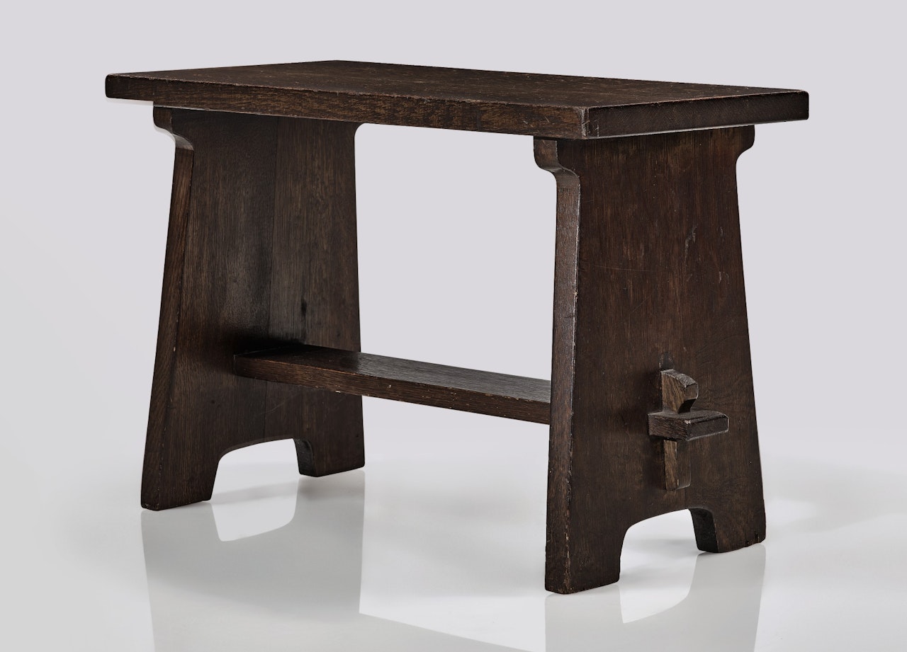 A RARE CRICKET STOOL, MODEL NO. 194 by Gustav Stickley