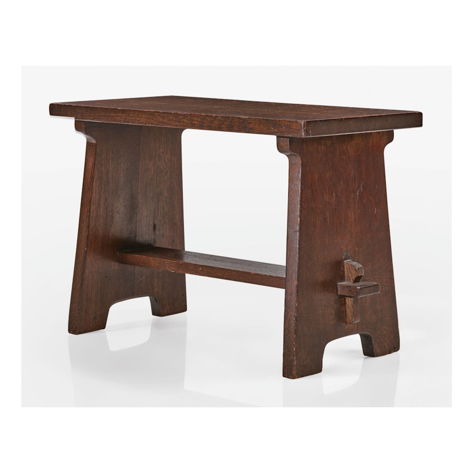 A RARE CRICKET STOOL, MODEL NO. 194 by Gustav Stickley