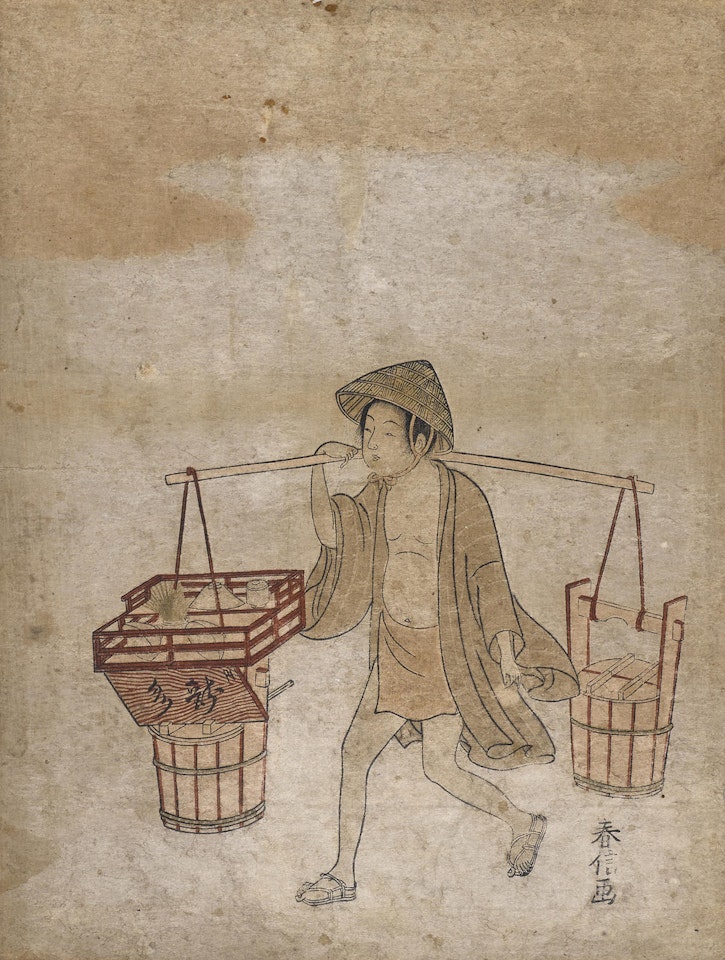 Three woodblock prints by Suzuki Harunobu