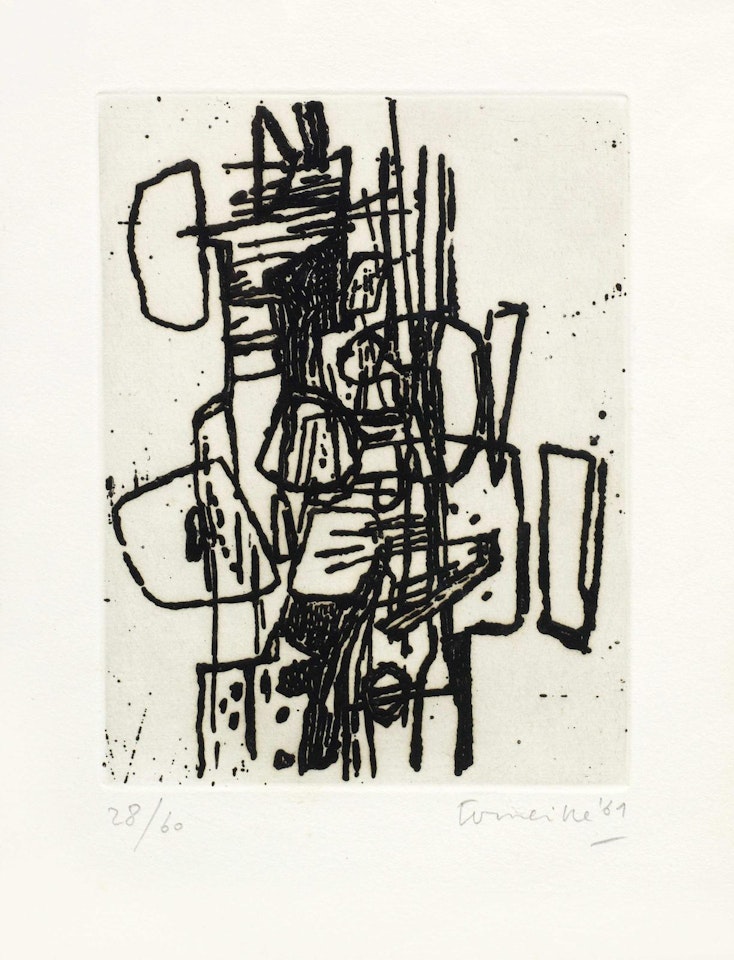 Two etchings from the International Avant-garde portfolio 2 unframed by Various Artists
