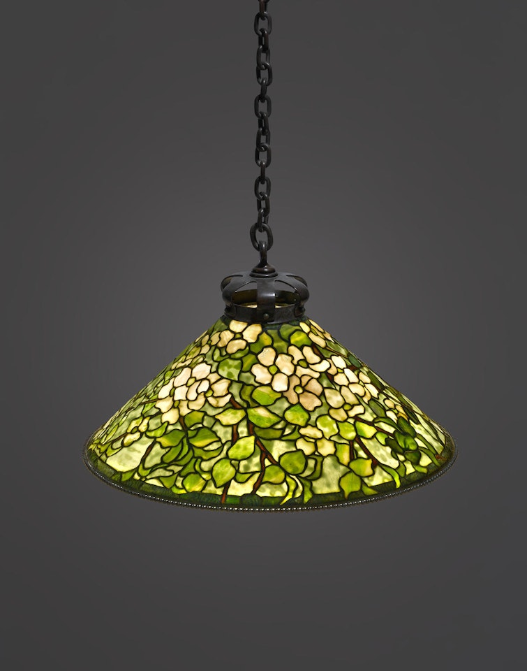 Dogwood hanging shade by Tiffany Studios