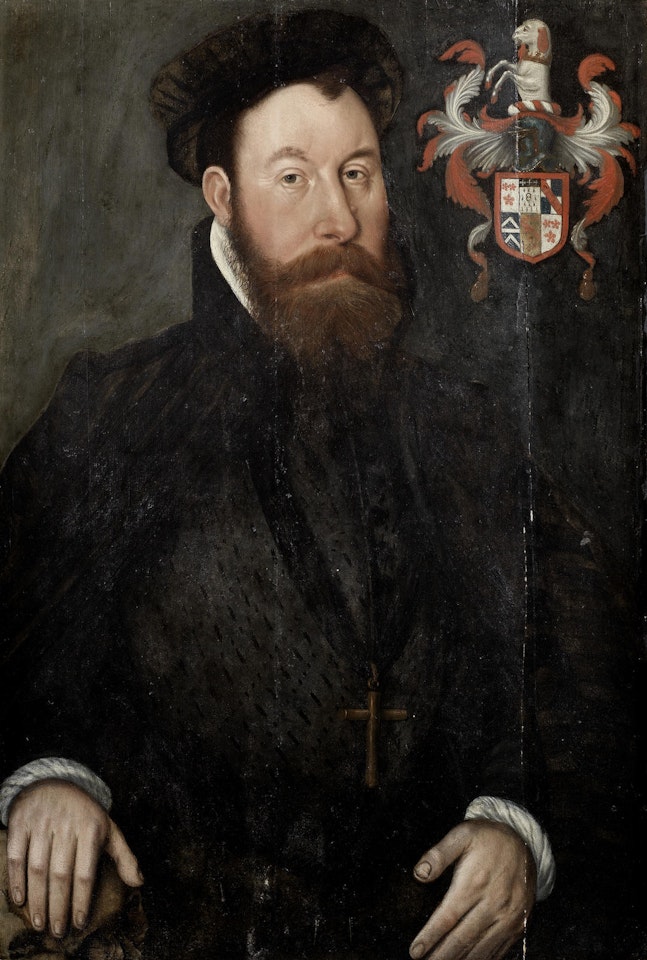 Portrait of a gentleman, half-length, in black by English School