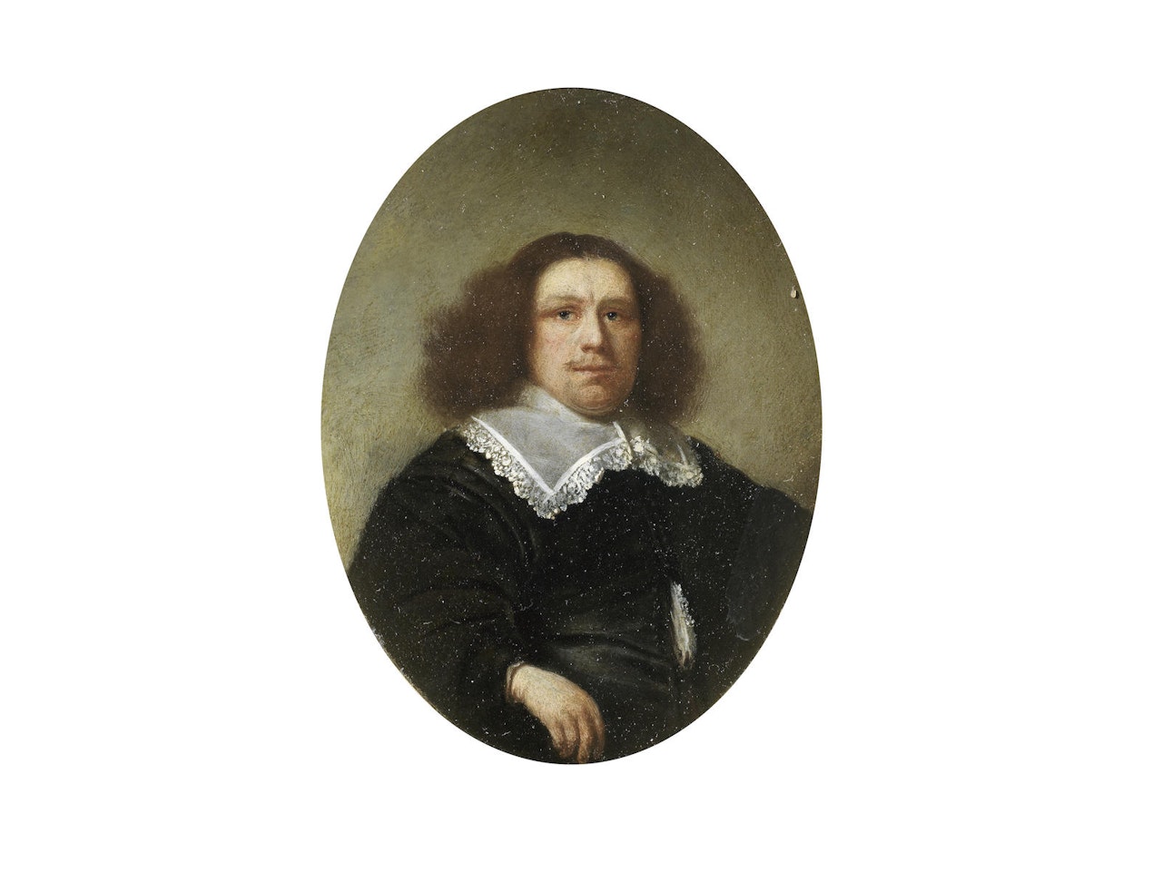 Portrait of a gentleman, half-length, in black by Dutch School