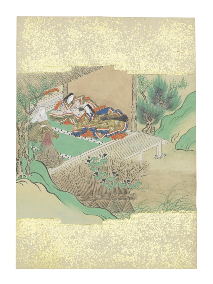 Nara-Ehon style Section from a Set of Illustrations to  Soga monogatari (The Tale of the Soga Brothers) Book 12 Chapter 8, Tora ushers in the visitors by Anonymous