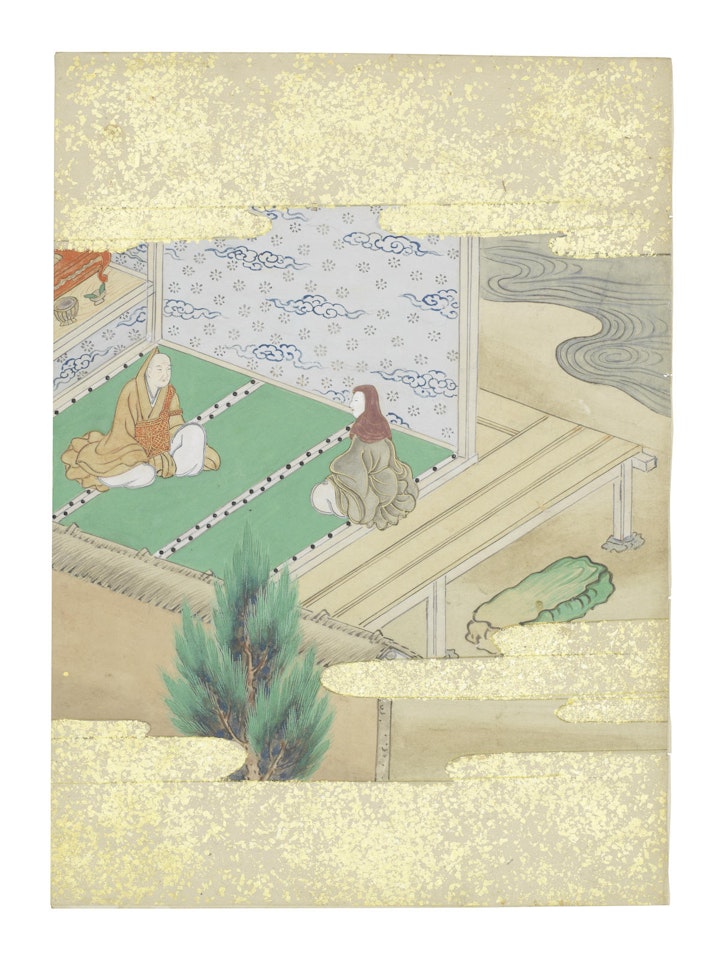 Nara-Ehon style Section from a Set of Illustrations to  Soga monogatari (The Tale of the Soga Brothers) Book 12 Chapter 5, Tora and Shōshō visit Saint Hōnen and convert to the Pure Land sect by Anonymous