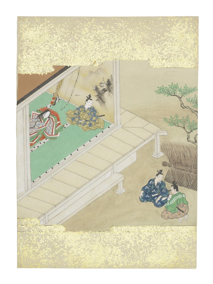 Nara-Ehon style Section from a Set of Illustrations to  Soga monogatari (The Tale of the Soga Brothers) Book 5 Chapter 7, Jūrō and Gorō ask for Yoichi's assistance by Anonymous