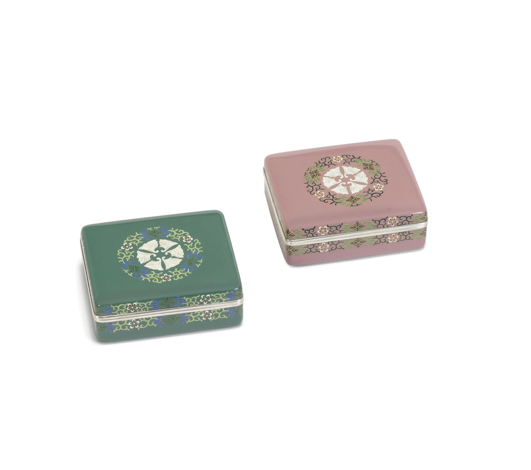 Two rectangular cloisonné enamel boxes and covers, Attributed to Hayashi Tanigoro by Anonymous