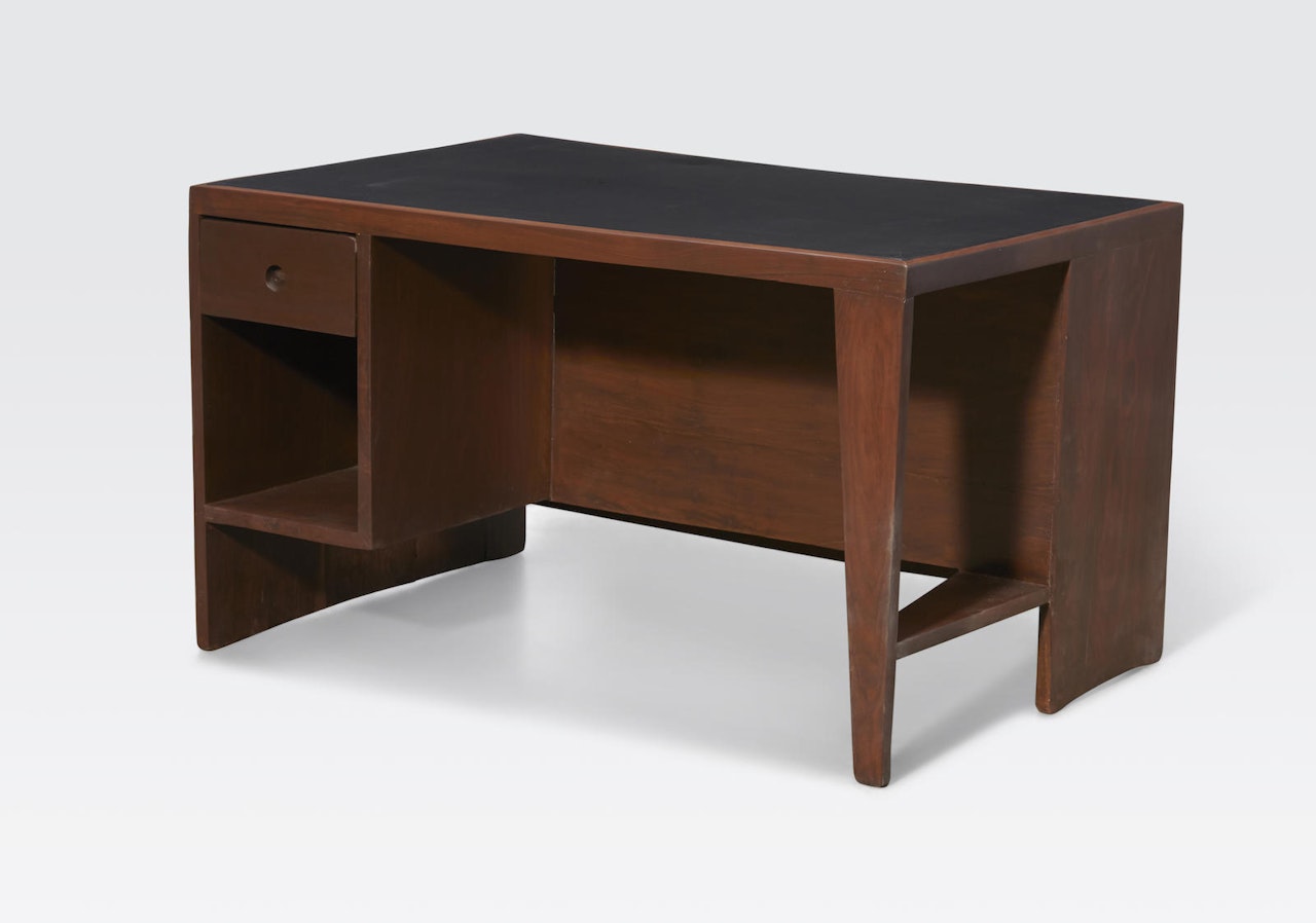 Pigeonhole desk and chair by Pierre Jeanneret